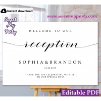 Modern Calligraphy welcome to our reception sign,welcome reception sign,(47)